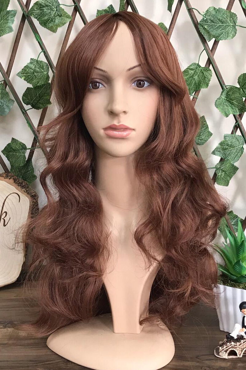 Hazelnut Shell Long Wavy Fiber Wig