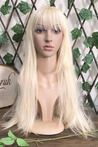 Forelock Yellow Long Straight Fiber Wig