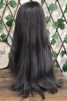 Forelock Black Long Straight Fiber Wig