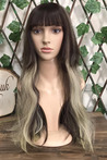 Long Fiber Wig With Forelock Coffee Ombre