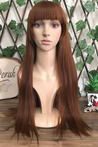 Long Fiber Wig with Chestnut Forelock