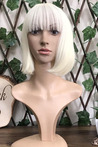 Short Fiber Wig With Platinum Forelock