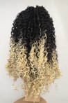 Black Yellow Ombre Curly Fiber Wig