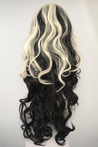 Long Fiber Wig With Black And White Ombre