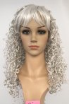 Ashy Grey Curly Fiber Wig