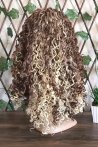 Brown Yellow Ombre Curly Fiber Wig