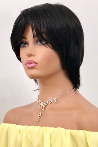 Black Stylish and Styled Short Fiber Synthetic Wig