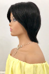 Black Stylish and Styled Short Fiber Synthetic Wig