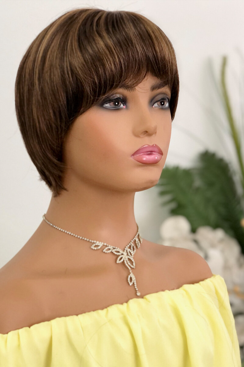 Filberta Shaded Coffee Short Fiber Wig