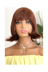 Theatrical Light Coffee Medium Length Blunt Synthetic Wig