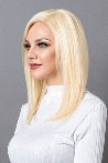 100% Real Natural Medium Length Wig With Yellow Front Tulle