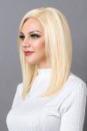 100% Real Natural Medium Length Wig With Yellow Front Tulle