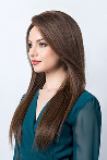 Front Tulle Coffee 100% Natural Long Wig