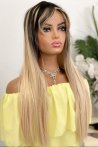 Long Forked Fiber Wig With Yellow Ombre