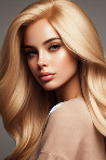 Blonde Long Synthetic Wig with Bangs