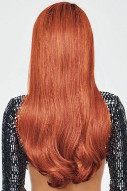 Black-Red Wavy Long Fiber Synthetic Wig