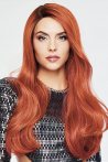 Black-Red Wavy Long Fiber Synthetic Wig