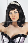 Black Blunt Medium Length Synthetic Wig