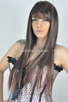 Brown Straight Synthetic Long Wig
