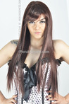Coffee Straight Long Synthetic Wig