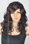 Dark Coffee Curly Synthetic Long Wig
