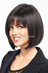 Black Blunt Medium Length Synthetic Wig