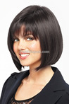 Black Blunt Medium Length Synthetic Wig