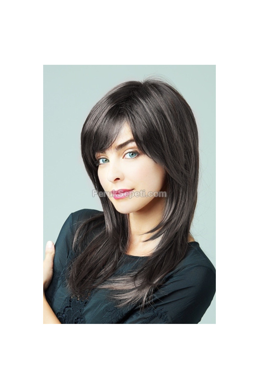 Black Modern Synthetic Long Wig