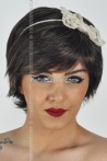 Black Short Wig with White Shade