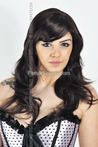 Dark Coffee Wavy Synthetic Long Wig