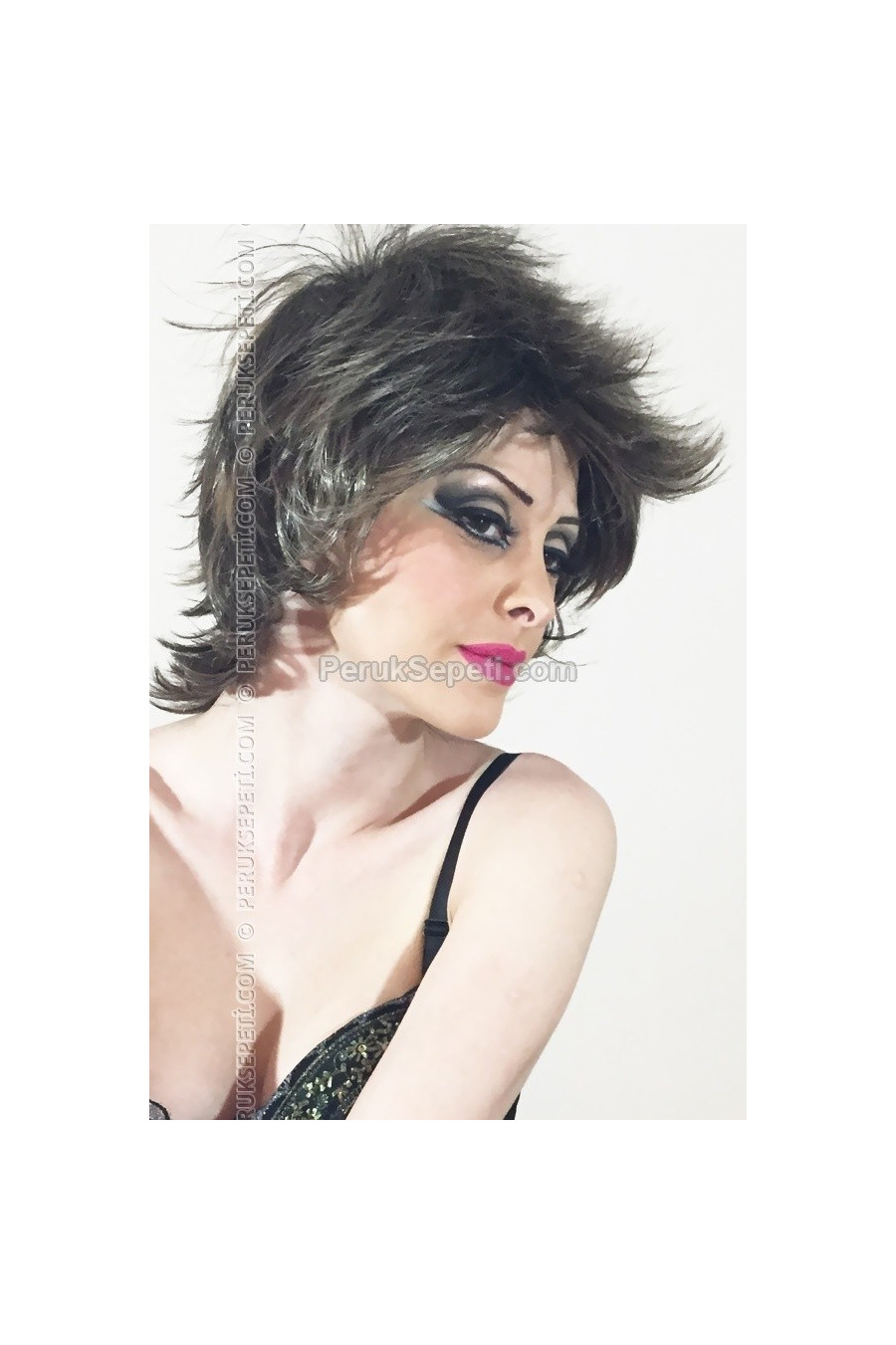 Thorn Model Styled Black Short Wig