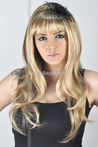 Golden Yellow Long Synthetic Wig With Baler