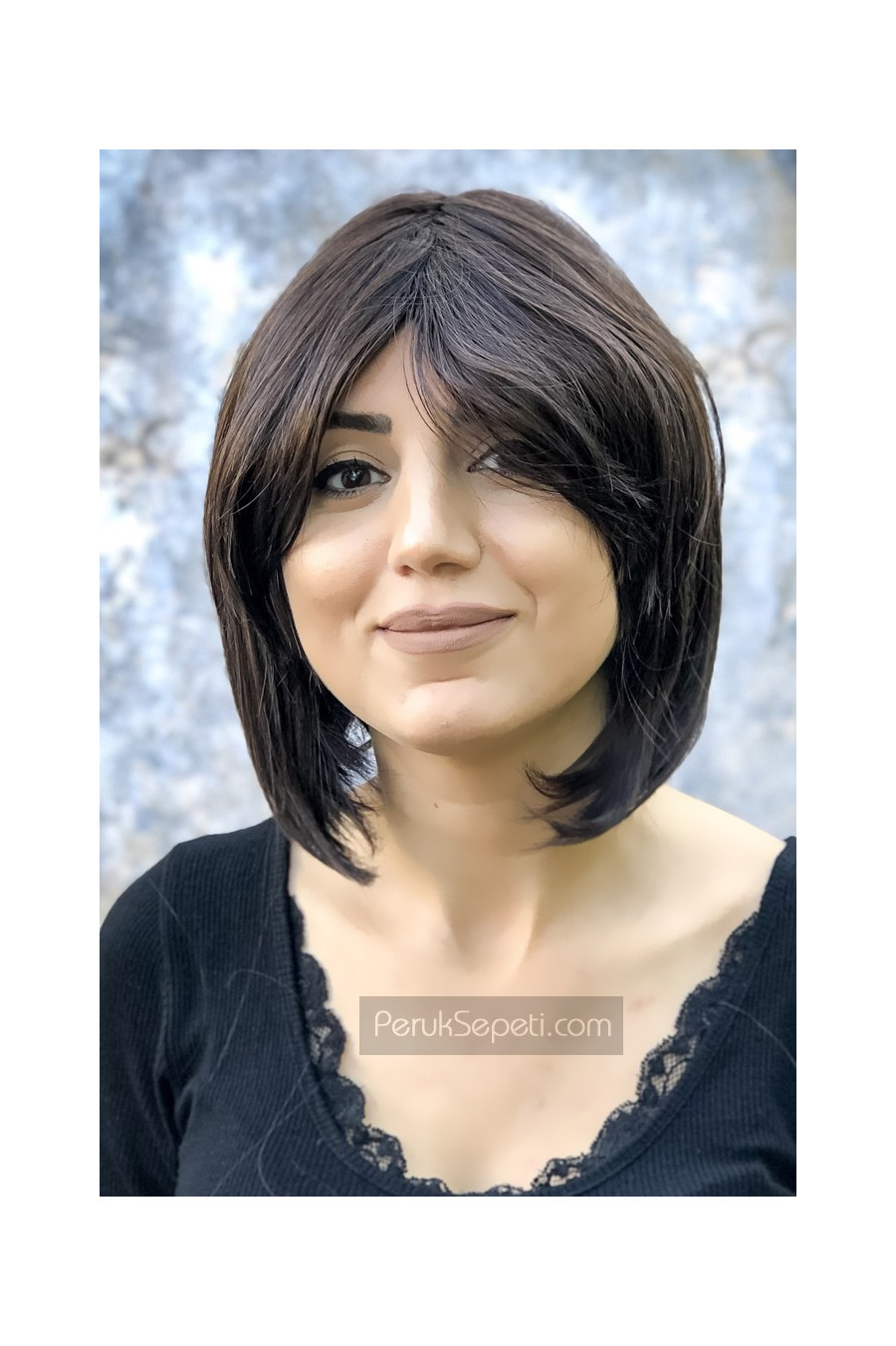 Blunt Model Coffee Short Synthetic Wig