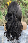 Black Wavy Long Fiber Wig