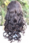 Dark Coffee Very Wavy Long Synthetic Wig