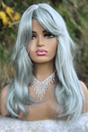 Grey Straight Model Long Fiber Wig