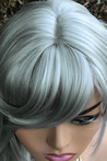 Grey Straight Model Long Fiber Wig