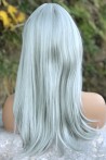 Grey Straight Model Long Fiber Wig