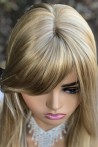 Glittering Yellow Straight Long Fiber Wig