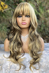 Wavy Long Fiber Wig With Yellow Ruffles