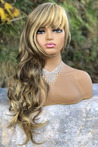 Wavy Long Fiber Wig With Yellow Ruffles