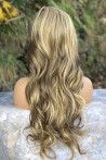 Wavy Long Fiber Wig With Yellow Ruffles