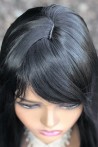 Black Straight Model Long Fiber Wig