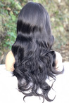 Glittering Dark Coffee Long Fiber Wig