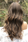 Shaded Coffee Long Wavy Synthetic Wig