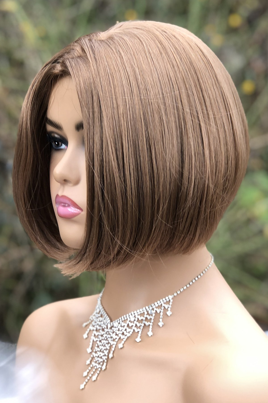 Copper Color Short Blunt Synthetic Wig