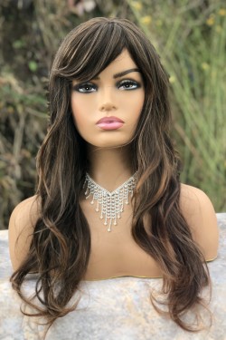 Baled Coffee Long Wavy Synthetic Wig
