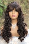 Coffee Very Wavy Long Synthetic Wig