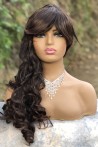 Coffee Very Wavy Long Synthetic Wig