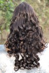 Coffee Very Wavy Long Synthetic Wig